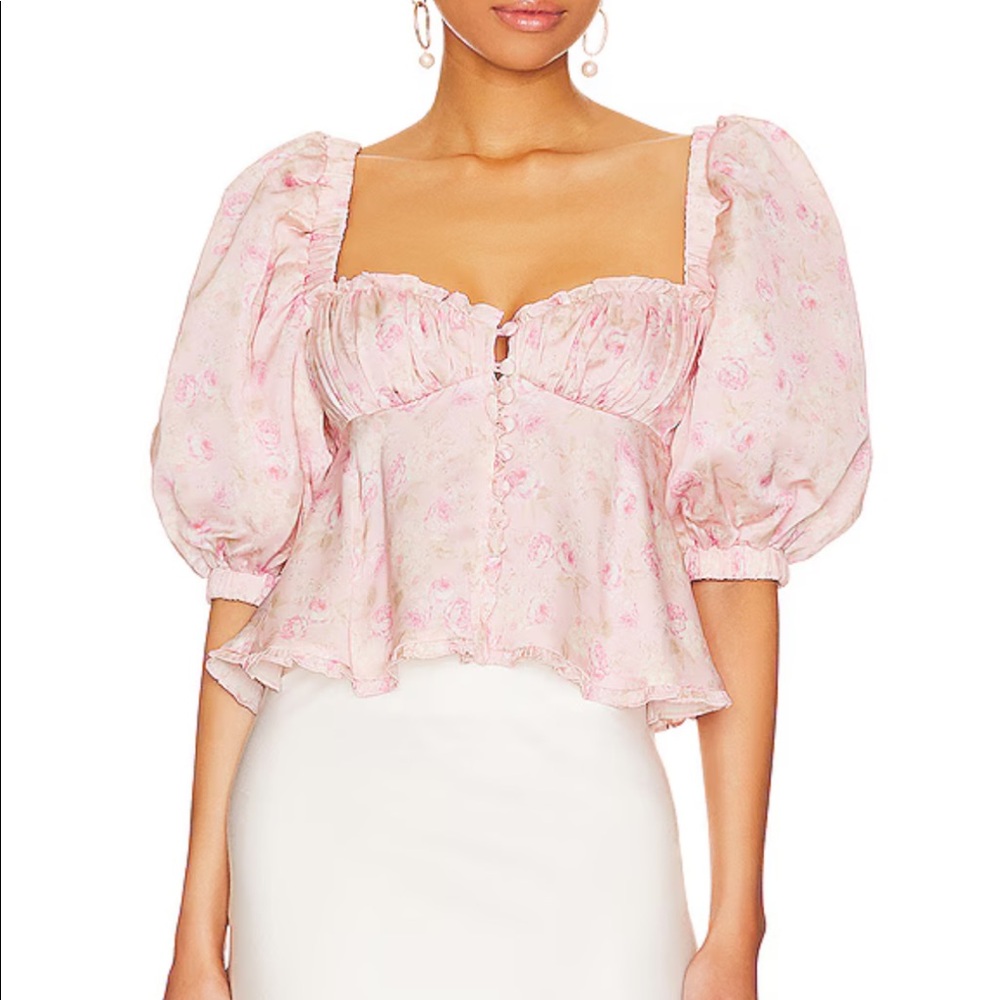 for love and lemons rhoda blouse in pink